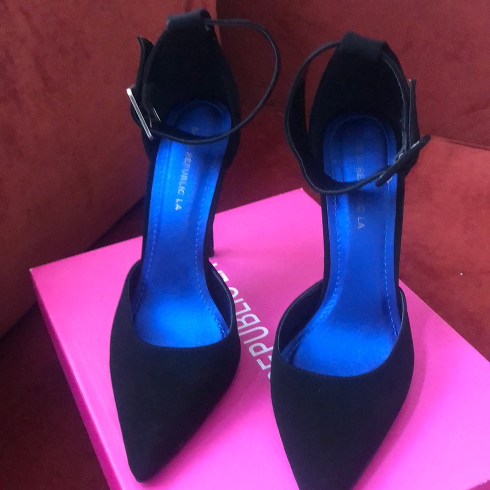 Black Ankle Strap Heels